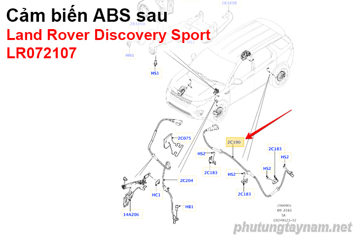 Cảm biến ABS sau Land Rover Discovery Sport LR072107