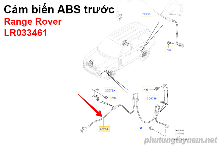 Cảm biến ABS trước Range Rover LR033461