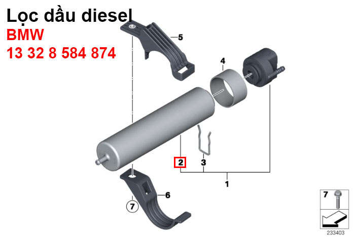 Lọc dầu diesel BMW 13328584874