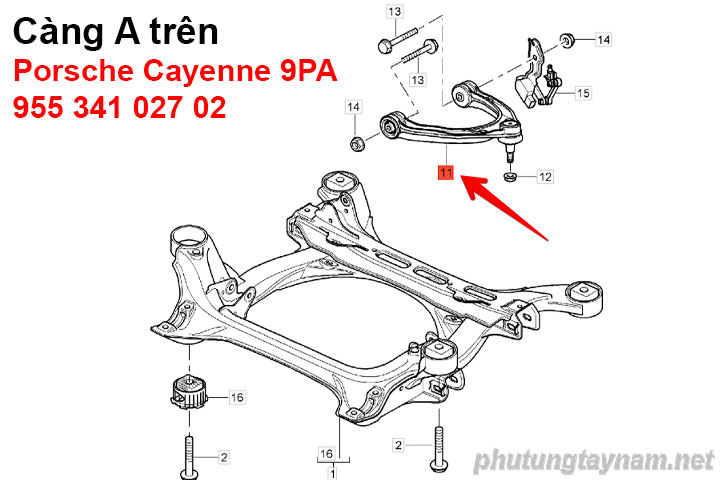 Càng A trên Porsche Cayenne 9PA 95534102702